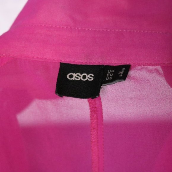 ASOS bright pink sheer choir boy sleeve blouse r3 - Picture 9 of 10